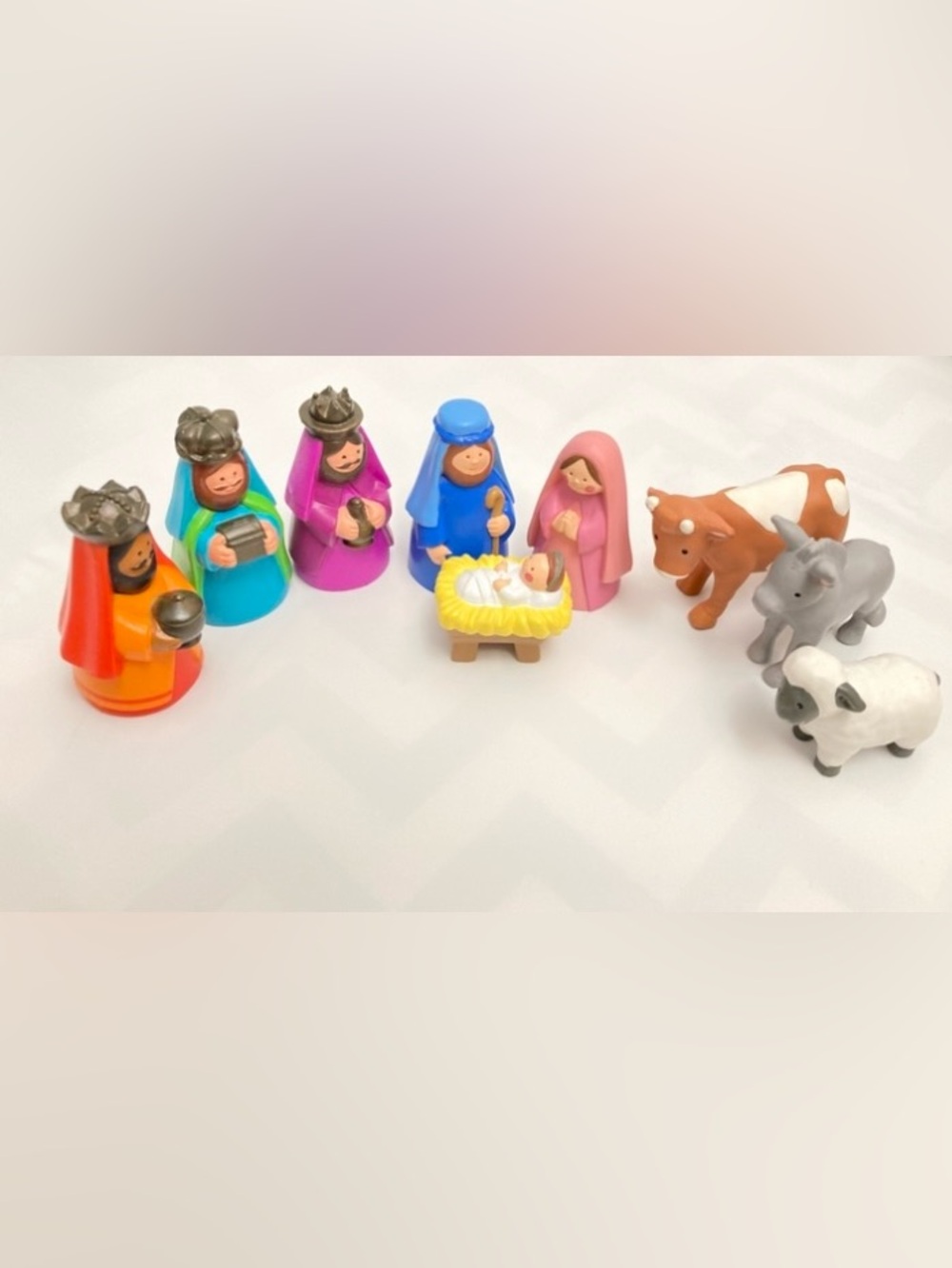 RARE Avon my first nativity set 9 pc animals, holy family, 3 wise men, boxes